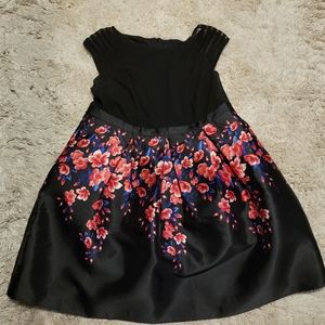 Black and floral party dress